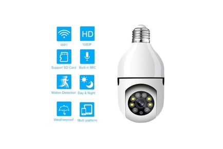 Wireless Light Bulb HD 1080p Security Camera - Optional 32GB TF Card
