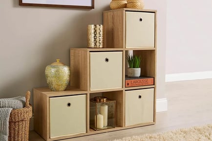 WHITE: A 6 cube staircase shelving unit from Furniture Dealz