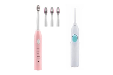 Electric Adult Toothbrush & Water Flosser - Pink, Blue