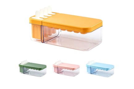 3-in-1 Ice Cube & Ice Lolly Tray w/ Lid - 4 Colours!
