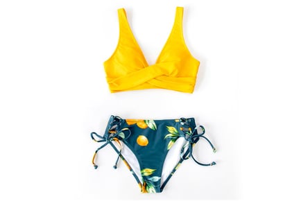 Yellow Lemon Strappy Bikini - UK Sizes 8-14