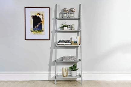 5 & 3 Tier Ladder Shelf - Grey or White