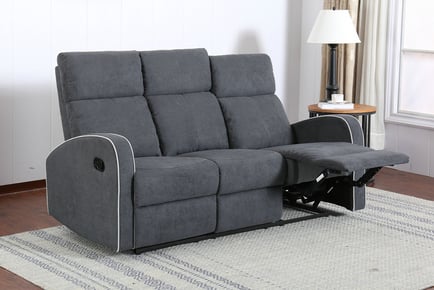 Grey Recliner Sofa - 1, 2, & 3 Seater - Fabric or Bonded Leather!