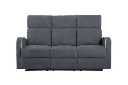 Grey Recliner Sofa - 1, 2, & 3 Seater - Fabric or Bonded Leather!