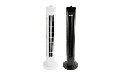 Oscillating Standing Tower Fan 32” Black and White