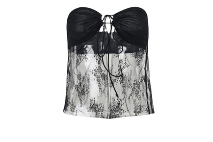 Women's Sexy Lace-Style Bustier Top - Black, White