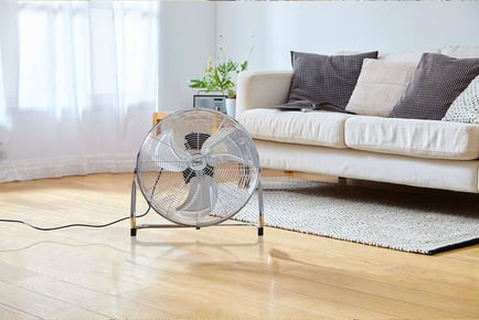 Chrome Floor Fan with 3 Cooling Speeds for Home or Gym
