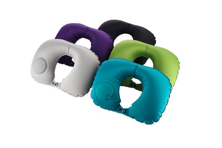 U-Shaped Pressurised Inflatable Neck Travel Pillow - 5 Colours!