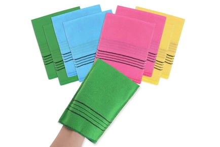 10-Pack Exfoliating Wash Cloths - Green, Pink, Blue, Yellow