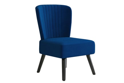 GREY: A velvet shell back chair