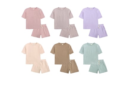 Kid's Unisex Plain T-shirt & Shorts Set - Ages 1-13 Years