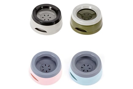 Non Spill Silicone Pet Drinking Bowl - Grey, Green, Pink or Blue