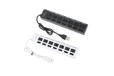 7-Port Universal USB Hub - Black or White!