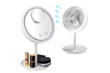 Multi-functional LED Make Up Mirror with Fan
