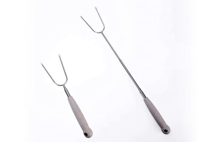 Two Pack Extendable Stainless Steel BBQ Fork