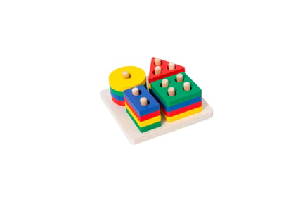 Kids' Wooden Colourful Shape Stacking Blocks - 4 Options!