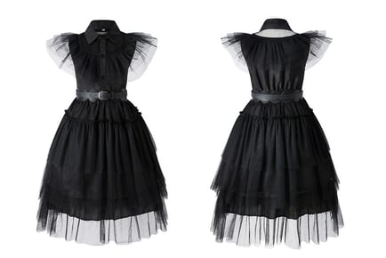 Wednesday Addams Inspired Costume Dress - Age 3-10 Years