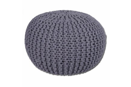 Knitted Beanbag Footstool - Dark Grey!