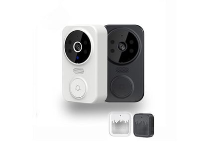 Black: Wireless Smart Doorbell Visible Electronic Peephole