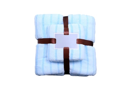 Soft Striped Bath Towel & Towel Set - Blue, Pink & More