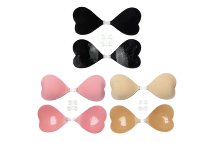 Heart-shaped Silicone Invisible Winged Stick-On Bra