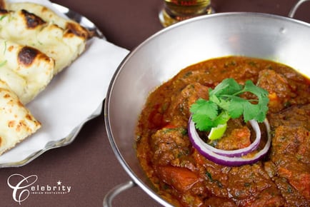 Indian 3-Course Dining & A Drink Each for 2
