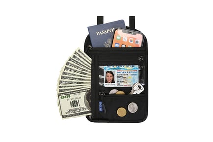 RFID Secure Travel Bag for Passport and Wallet - 3 Colours