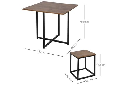 HOMCOM Industrial Table & Stool Set