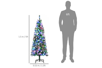 5FT Tall Prelit Pencil Slim Artificial Christmas Tree