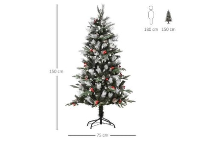 HOMCOM Snow Dipped Christmas Tree