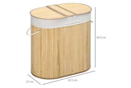 HOMCOM Bamboo Laundry Basket