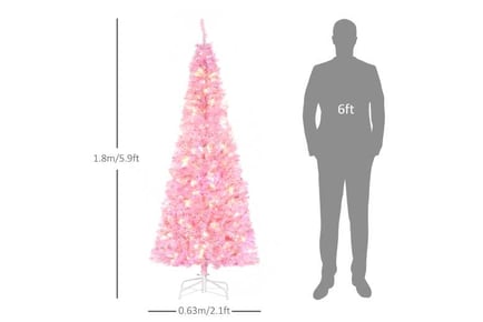 HOMCOM Prelit Slim Christmas Tree
