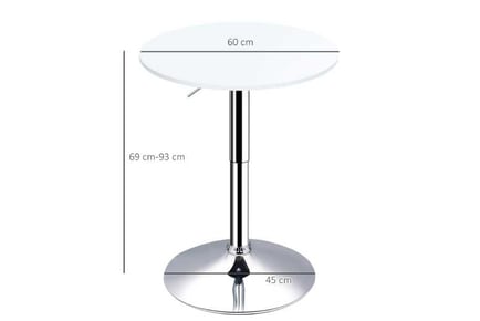 HOMCOM Adjustable Round Bistro Table