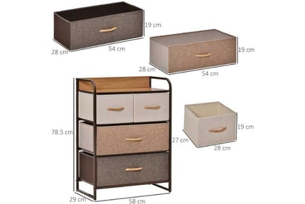 HOMCOM 4-Drawer Dresser with Storage