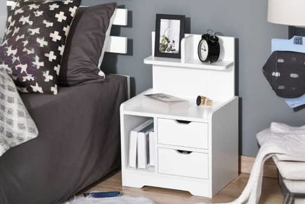 HOMCOM Grey and White Side Table