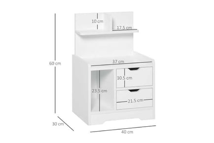 HOMCOM Grey and White Side Table