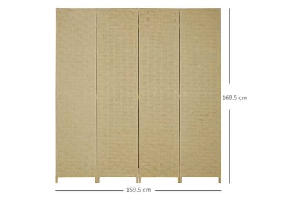 HOMCOM 4-Panel Fibre Room Dividers