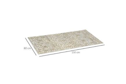 HOMCOM Beige Floral Area Rug