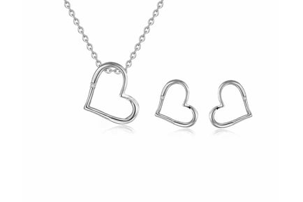 Loveheart Diamond Pendant & Earring Set