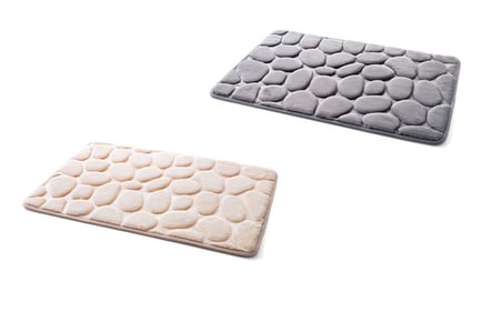 Cobblestone Embossed Bath Mat - Red, Black, Camel, Grey or Purple