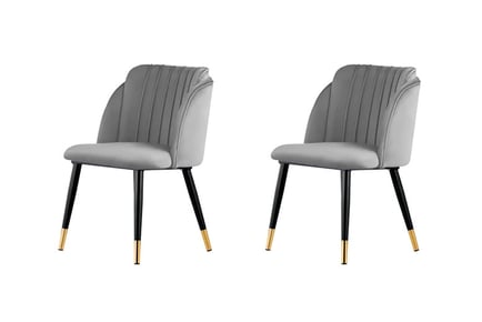 Kingsley Set of Two Velvet Dining Chairs - 4 Colour Options