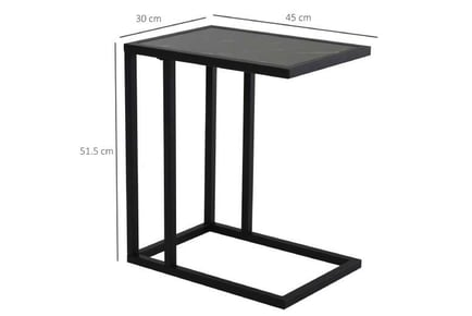 HOMCOM Black and White Side Table