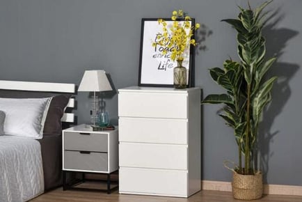 HOMCOM 4-Drawer Cabinet, Bedroom