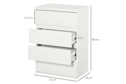 HOMCOM 4-Drawer Cabinet, Bedroom