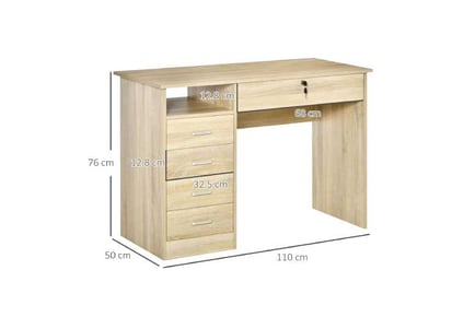 HOMCOM Office Desk, Lockable Drawe