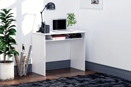 HOMCOM Writing Desk, Storage, White