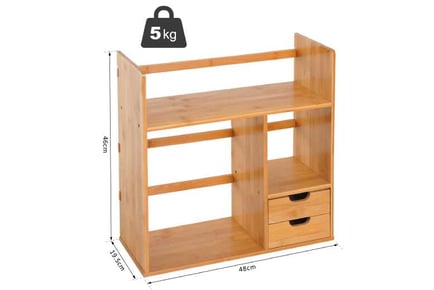 HOMCOM Desk Organiser, Storage, Bamboo