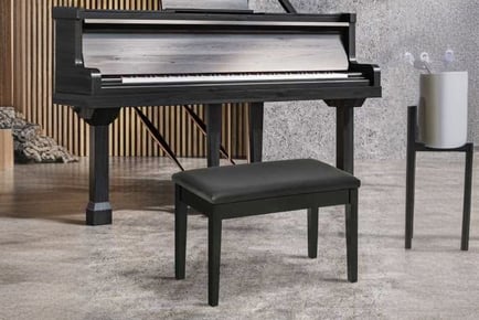 HOMCOM Piano Bench, PU Leather, Black