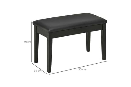 HOMCOM Piano Bench, PU Leather, Black