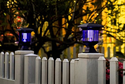 Outdoor Lamp with Solar Mosquito Bug Repellent, and Energy Efficient Light